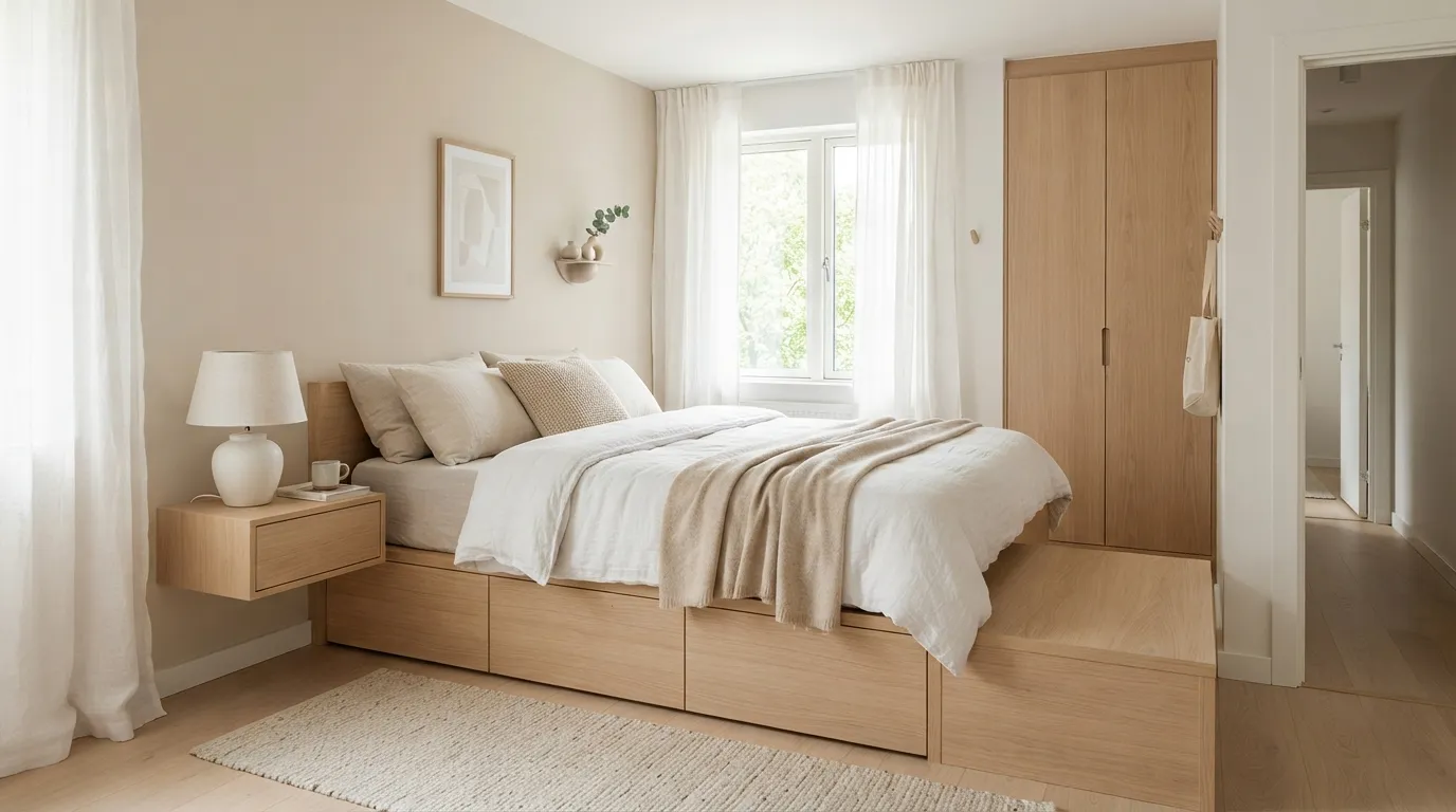 small bedroom idea Under-Bed Drawers