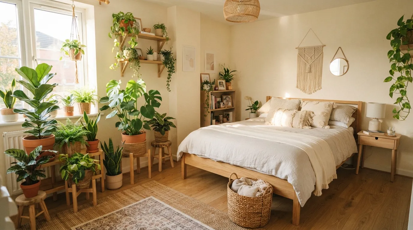 small boho bedroom makeover Indoor Plant Corner