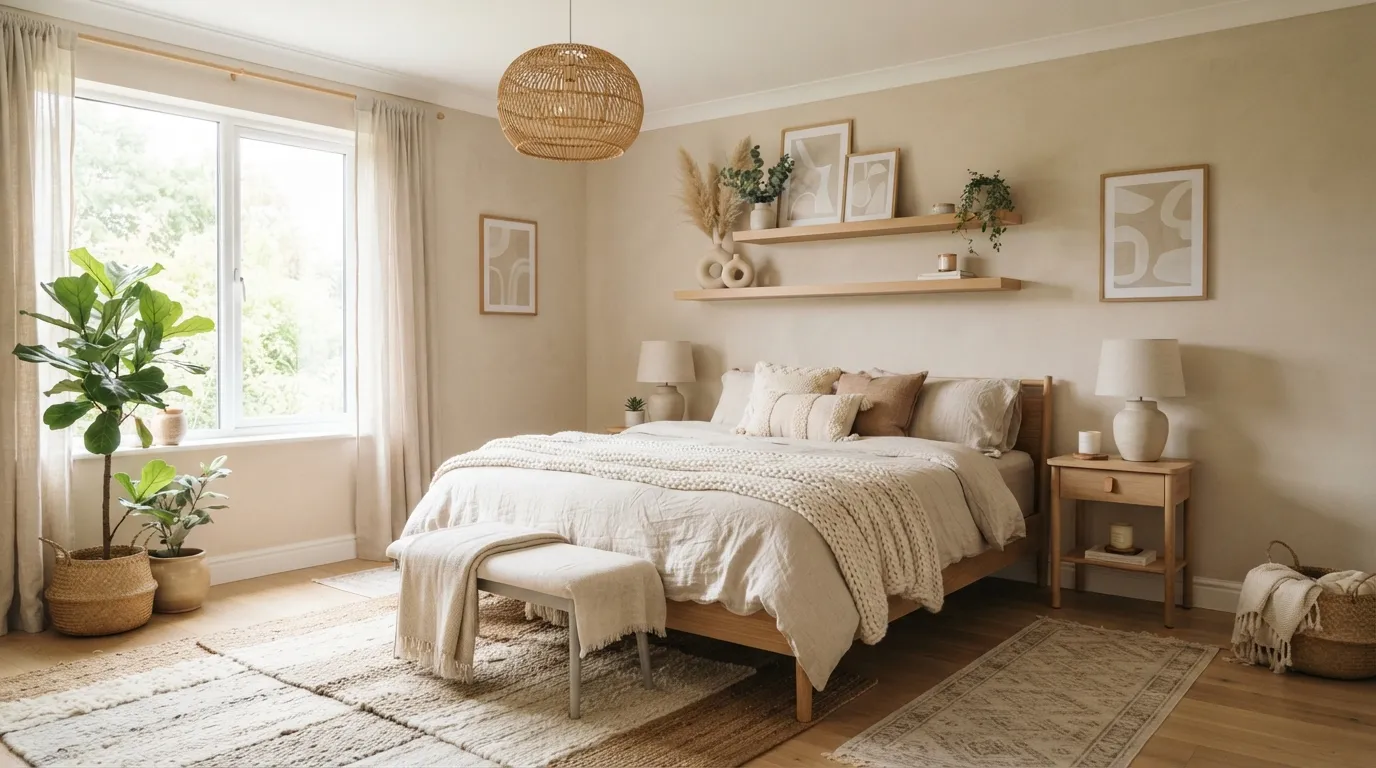 small boho bedroom makeover Minimal Boho Styling