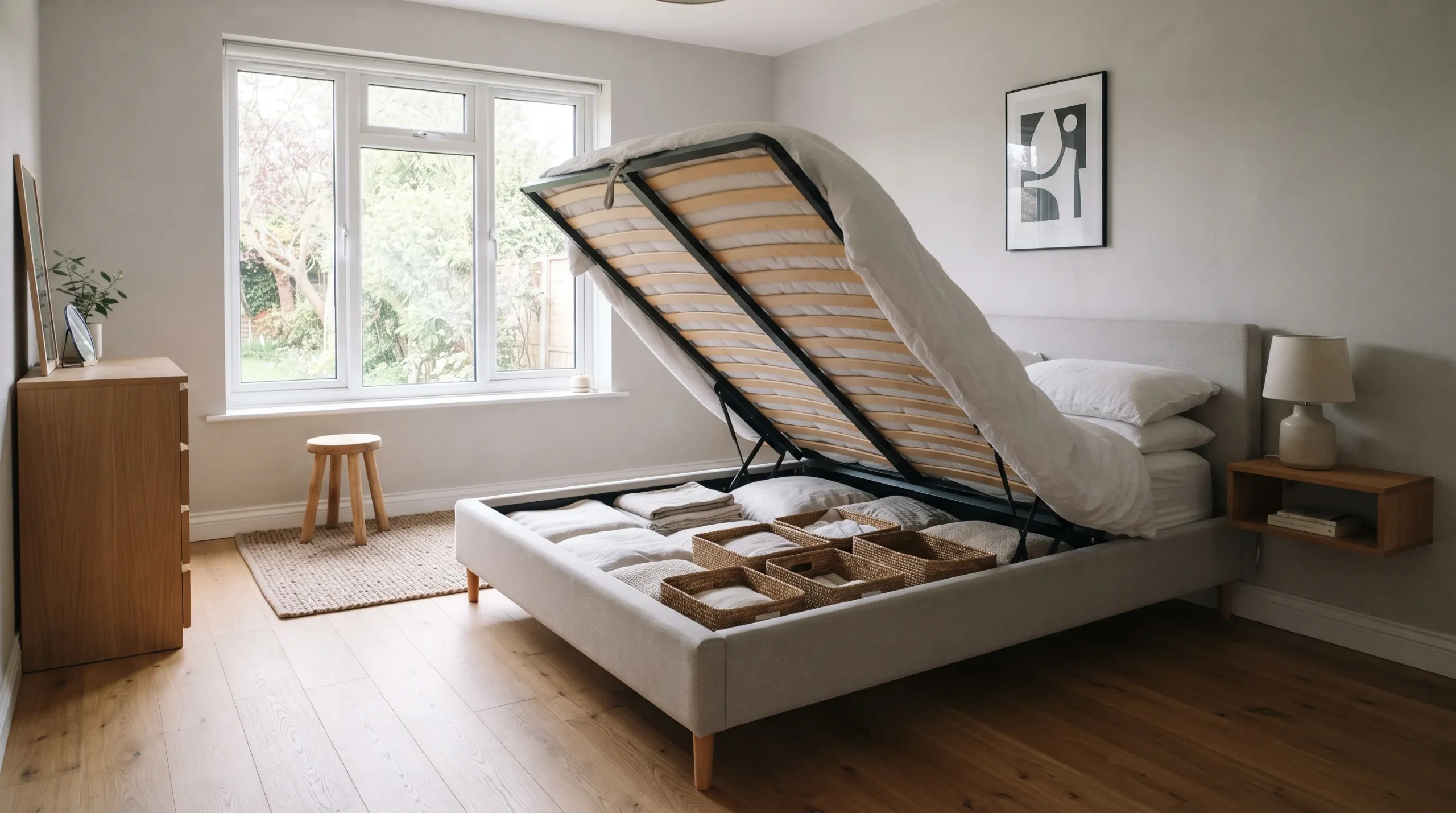 small modern bedroom ideas Hidden Under-Bed Storage