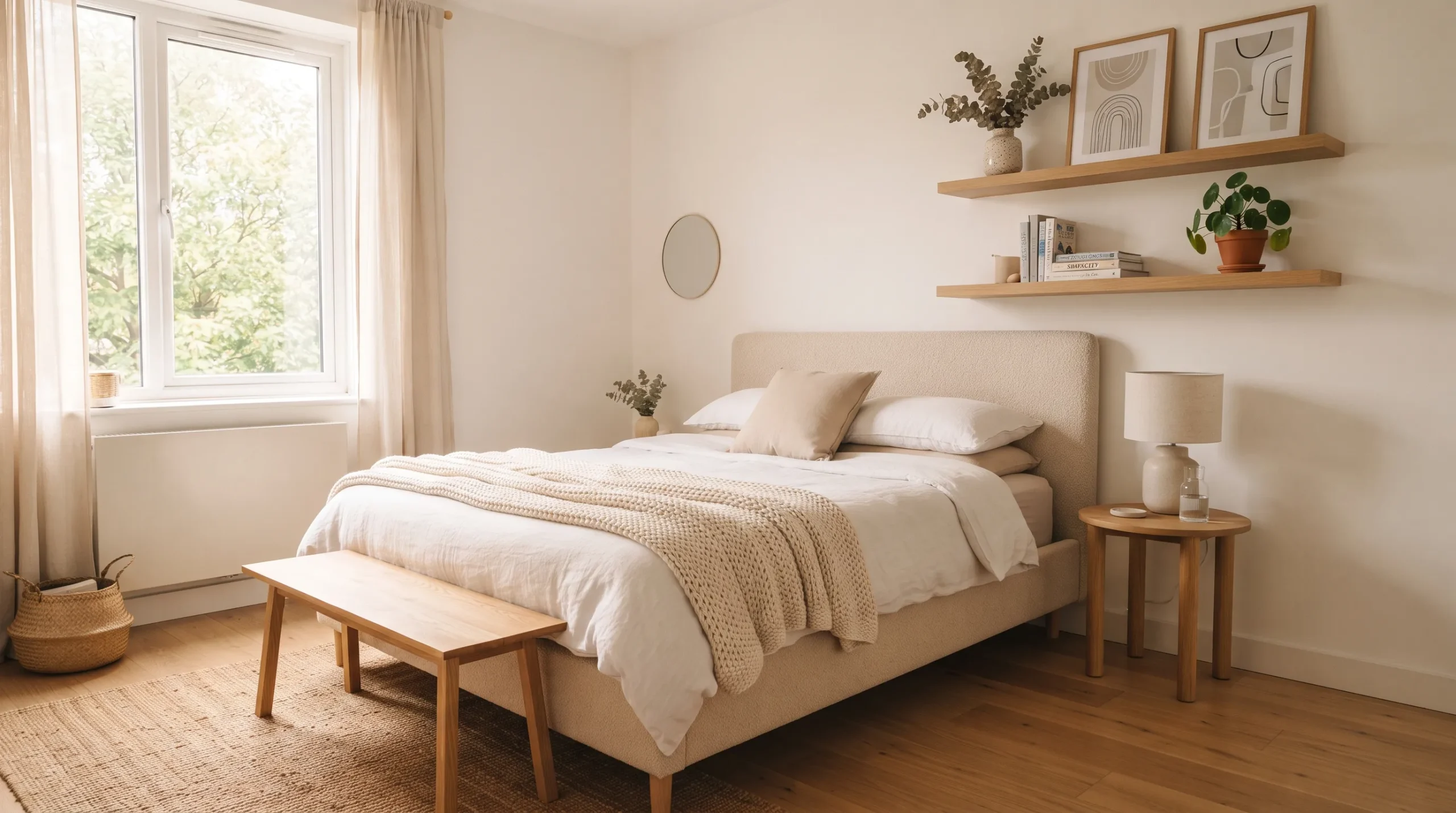 small modern bedroom ideas Minimalist Open Shelving