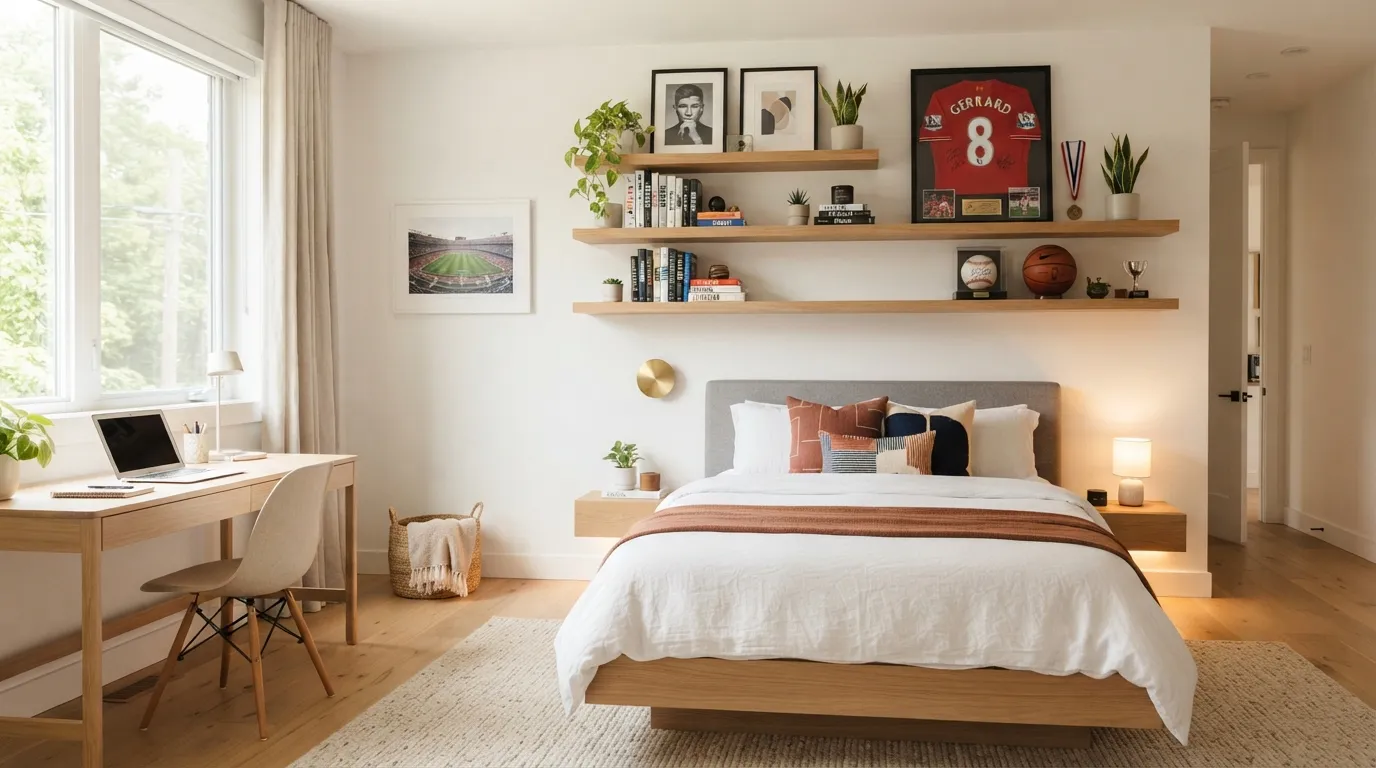 teen-boy-bedroom-ideas-floating-wall-shelves