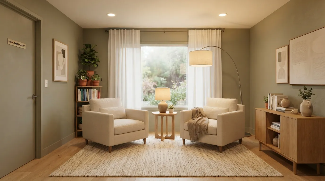 therapy office design ideas Layered Lighting