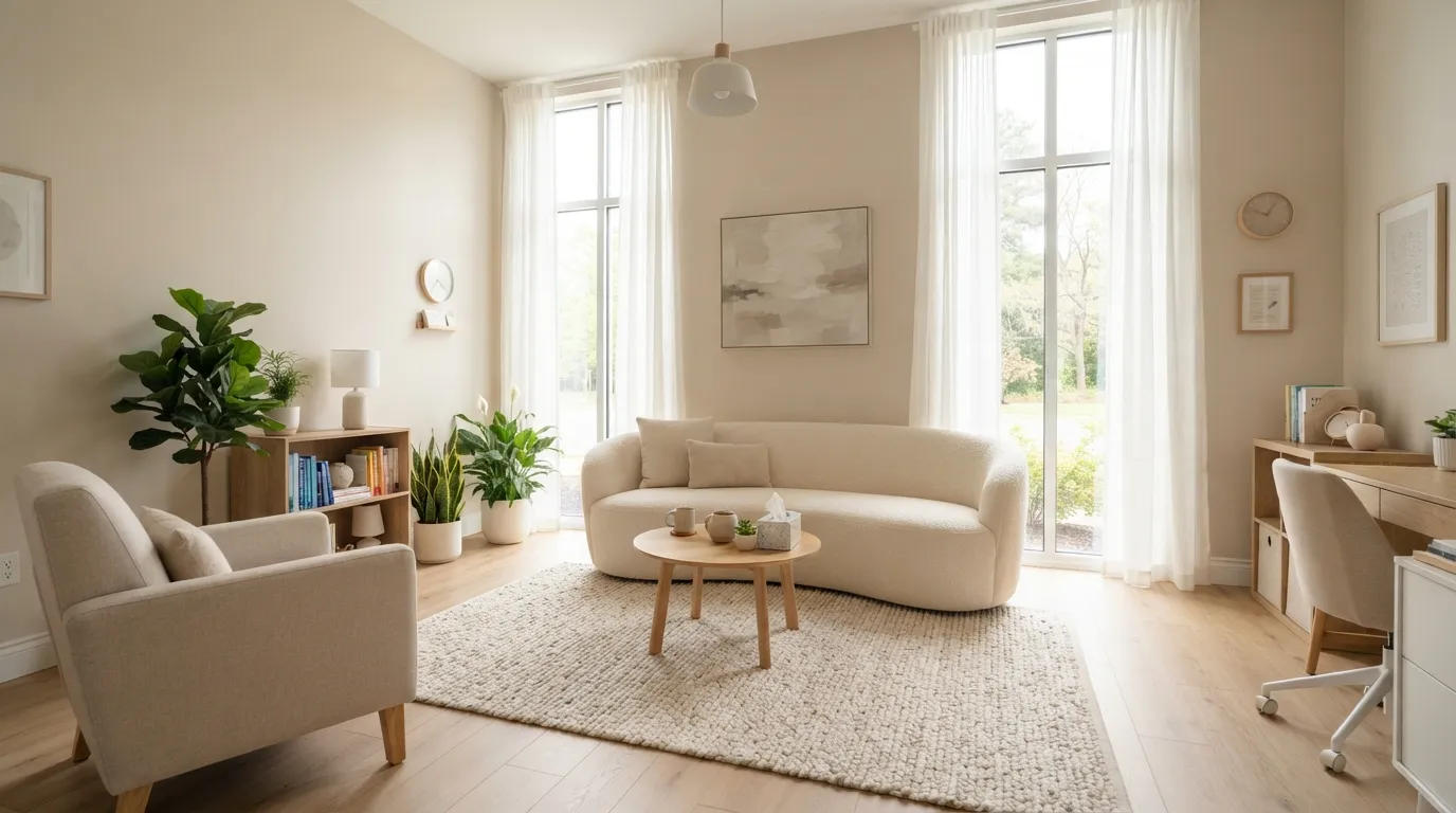 therapy office design ideas Soft Neutral Palette