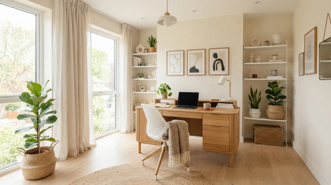 tiny home office ideas Scandinavian Workspace