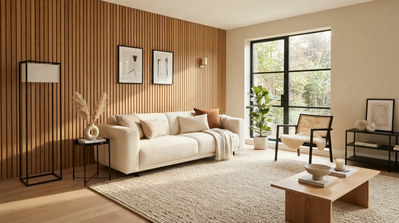 wall decor ideas for living room Vertical Wood Slats