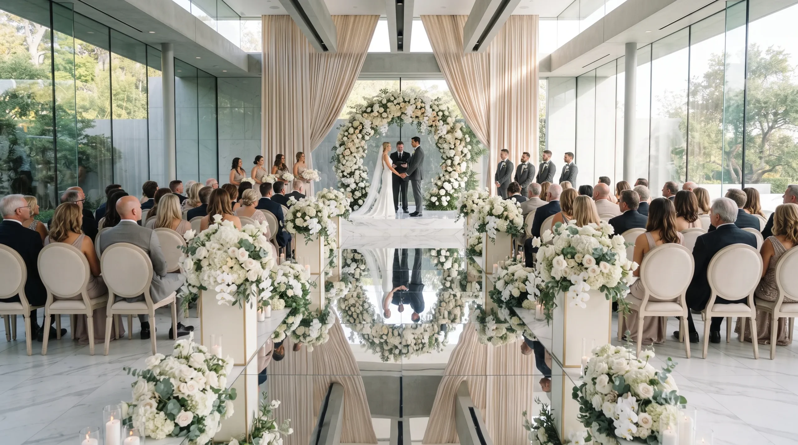 wedding decoration classy look Mirrored Aisle Runner