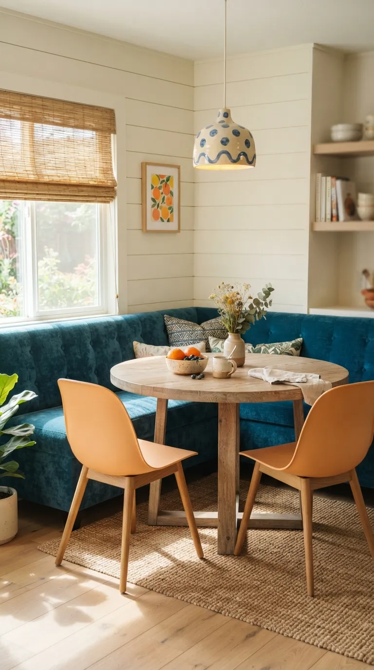 aesthetic home color palette ideas Peacock Blue & Apricot