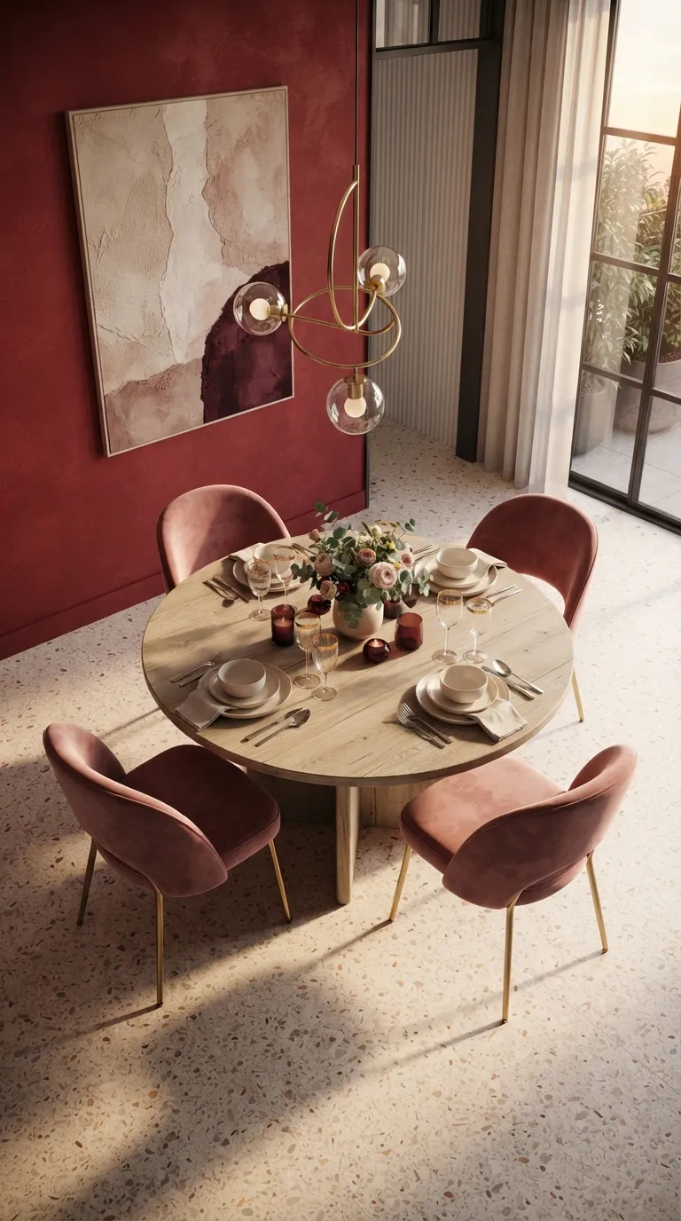 aesthetic home color palette ideas Scarlet & Dusty Rose
