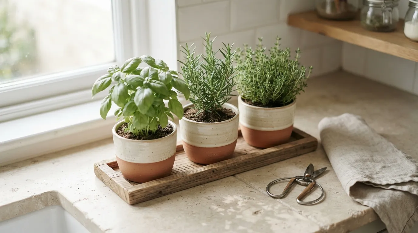 aesthetic kitchen counter decor ideas Fresh Herb Corner