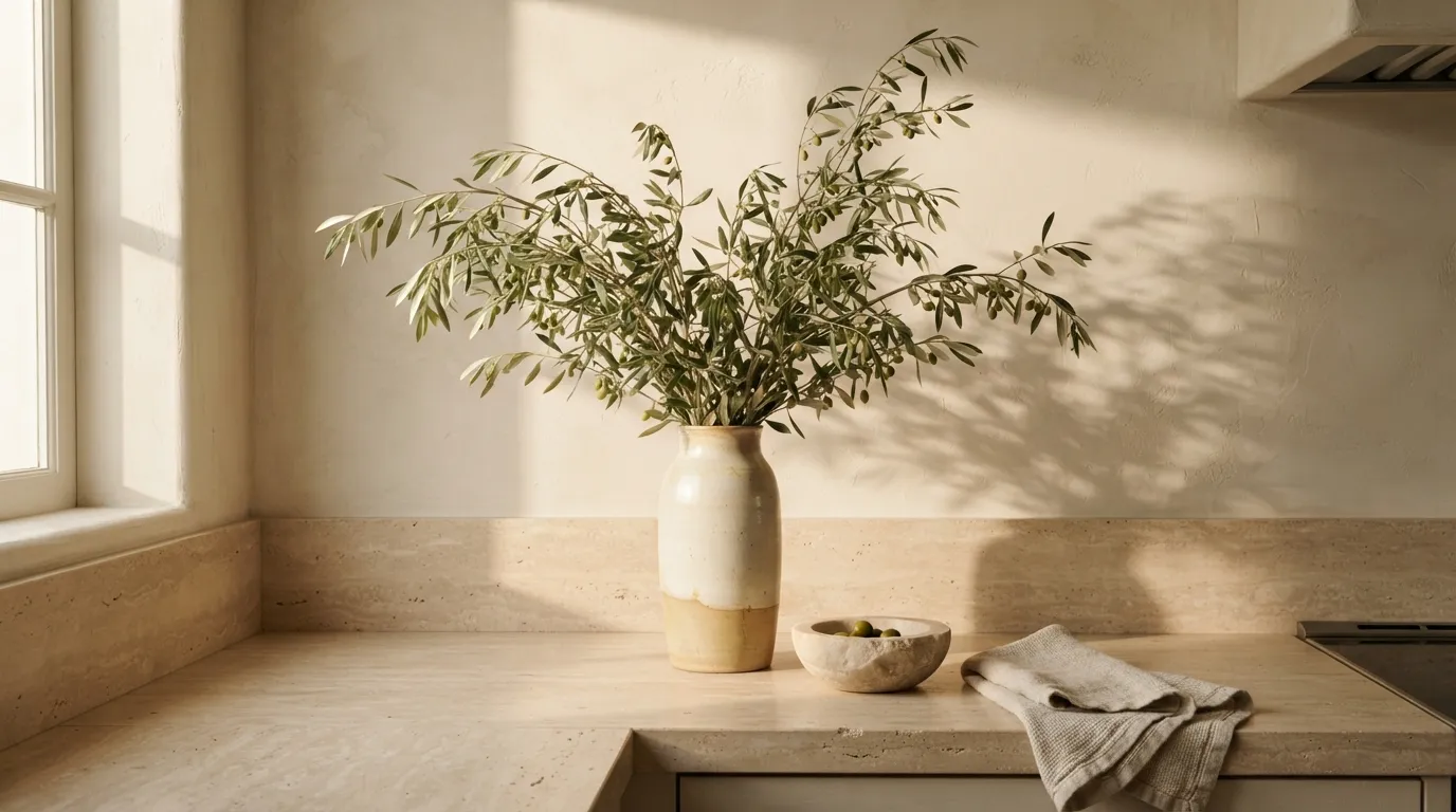 aesthetic kitchen counter decor ideas Olive Branch Vase