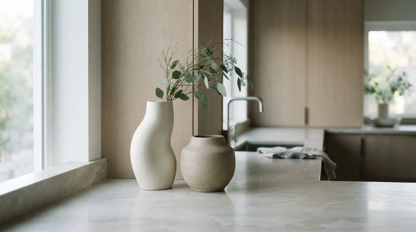 aesthetic kitchen counter decor ideas Sculptural Ceramic Vases