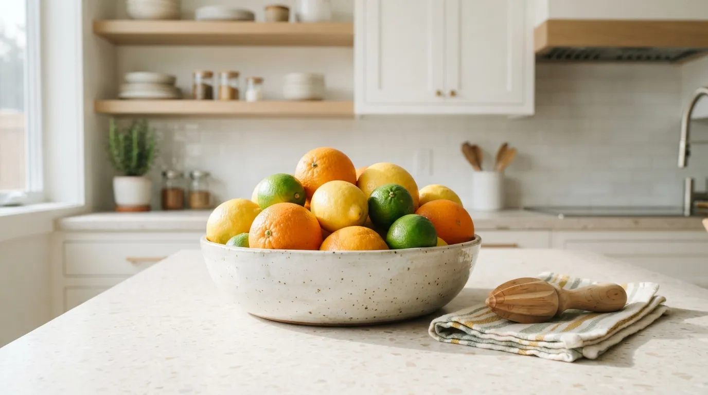 aesthetic kitchen counter decor ideas Seasonal Citrus Display