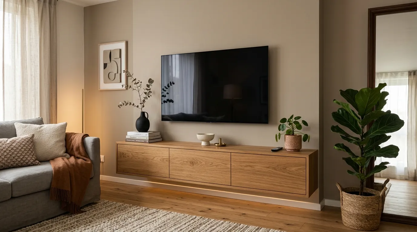apartment living room Wall-Mounted Media Unit