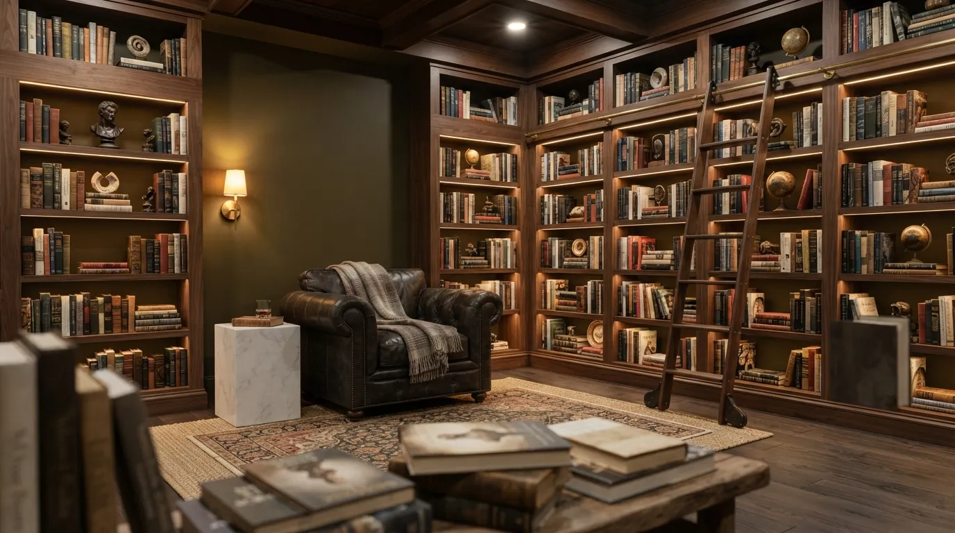 basement ideas Built-In Library