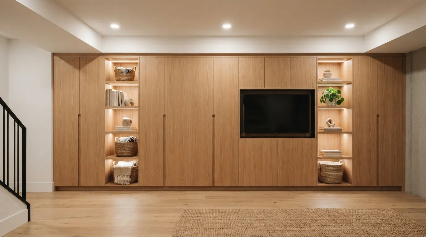 basement ideas Hidden Storage Wall