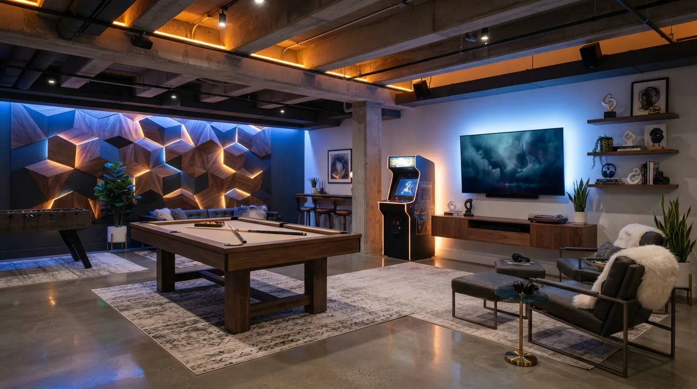 basement ideas Modern Game Room
