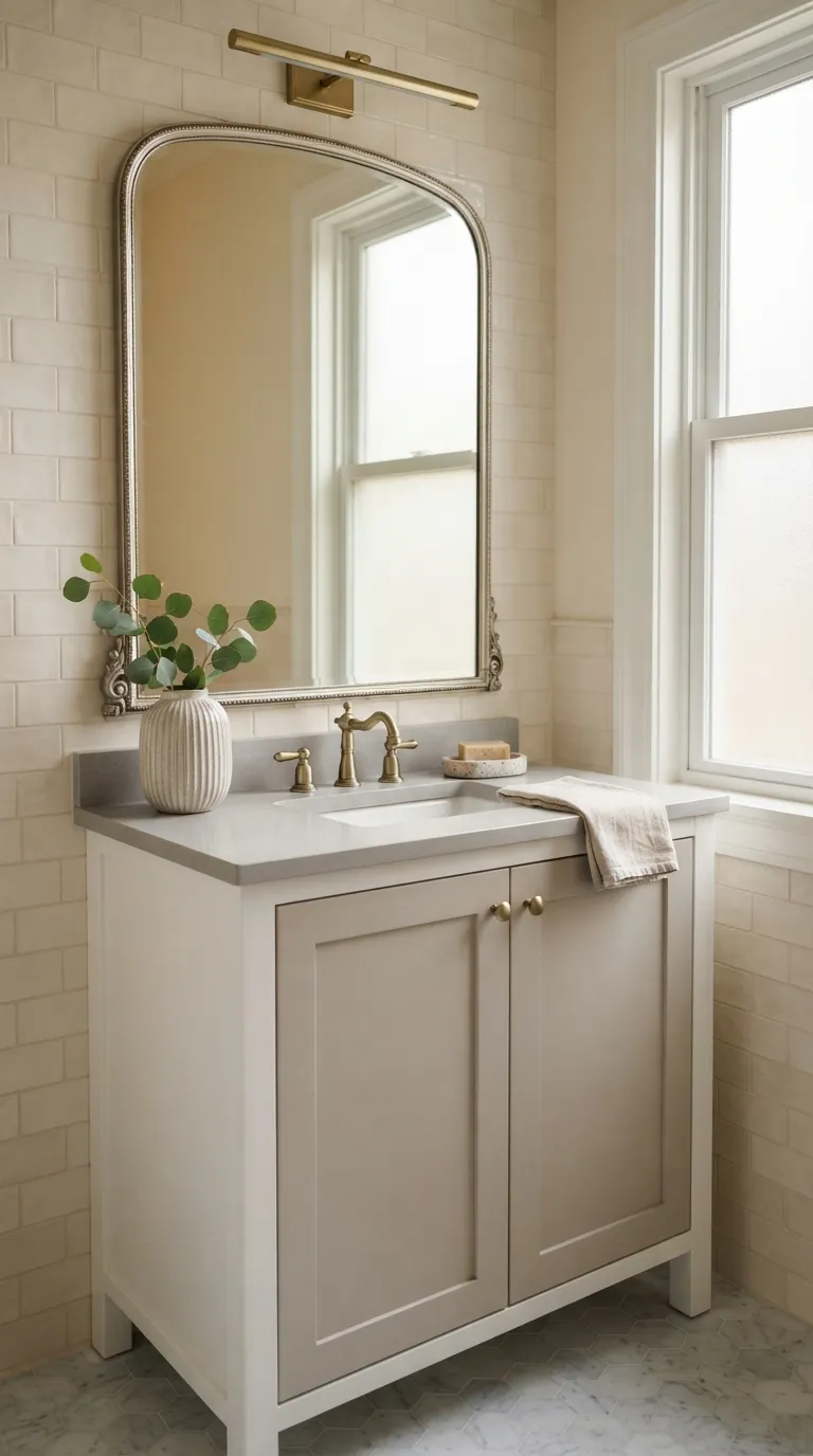 bathroom vanity ideas on a budget Frame the Vanity With a Budget-Friendly Mirror