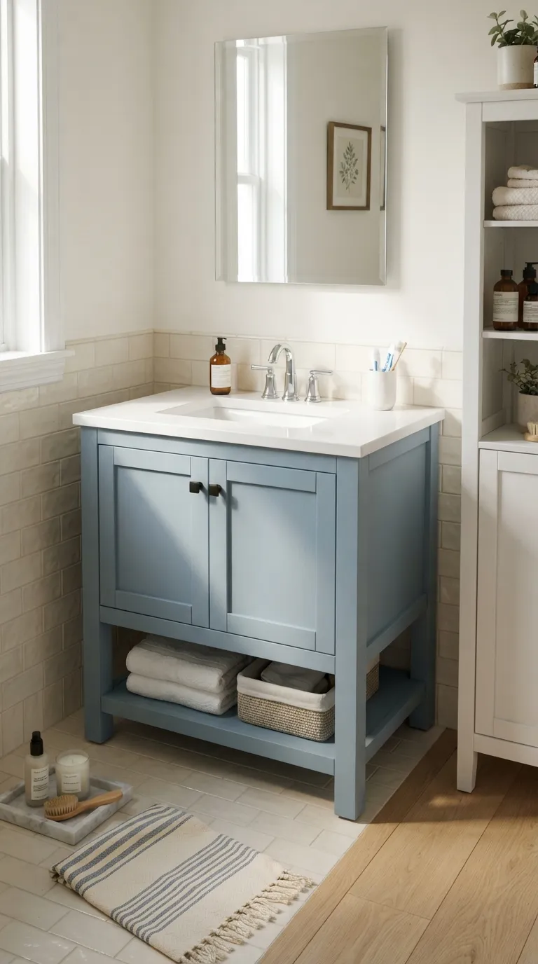 bathroom vanity ideas on a budget Paint a Plain Vanity for a Fresh Start