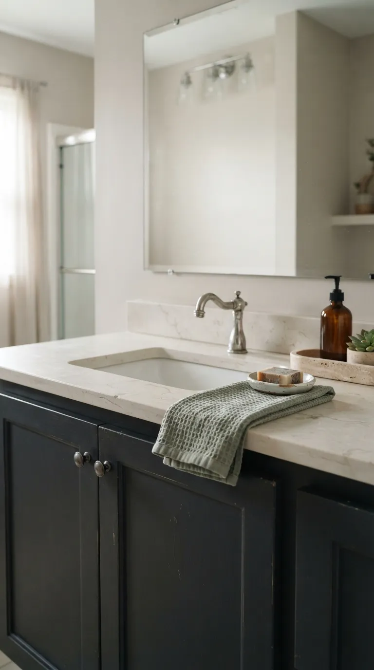 bathroom vanity ideas on a budget Refresh the Countertop Instead of the Cabinet