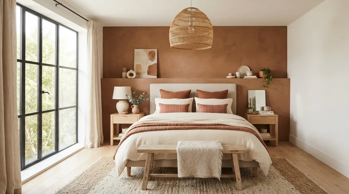 bedroom color trends Warm Clay Accents