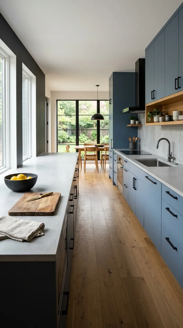 blue kitchen color palette ideas Blue and Charcoal Contrast