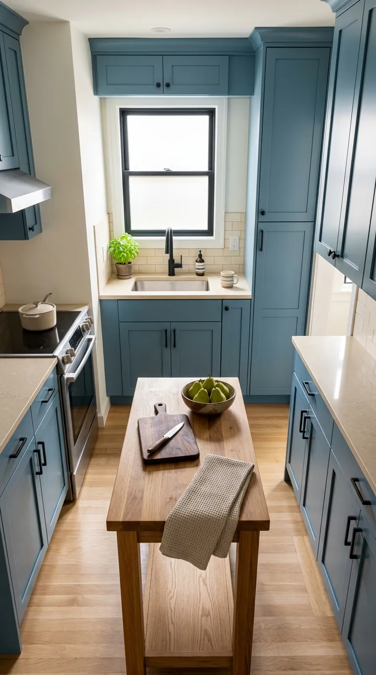 blue kitchen color palette ideas Blue With Black Hardware