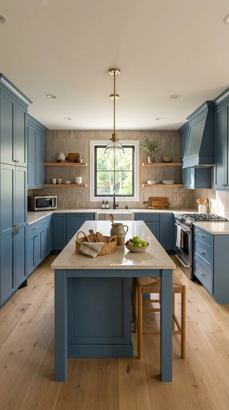blue kitchen color palette ideas Blue With Warm Greige
