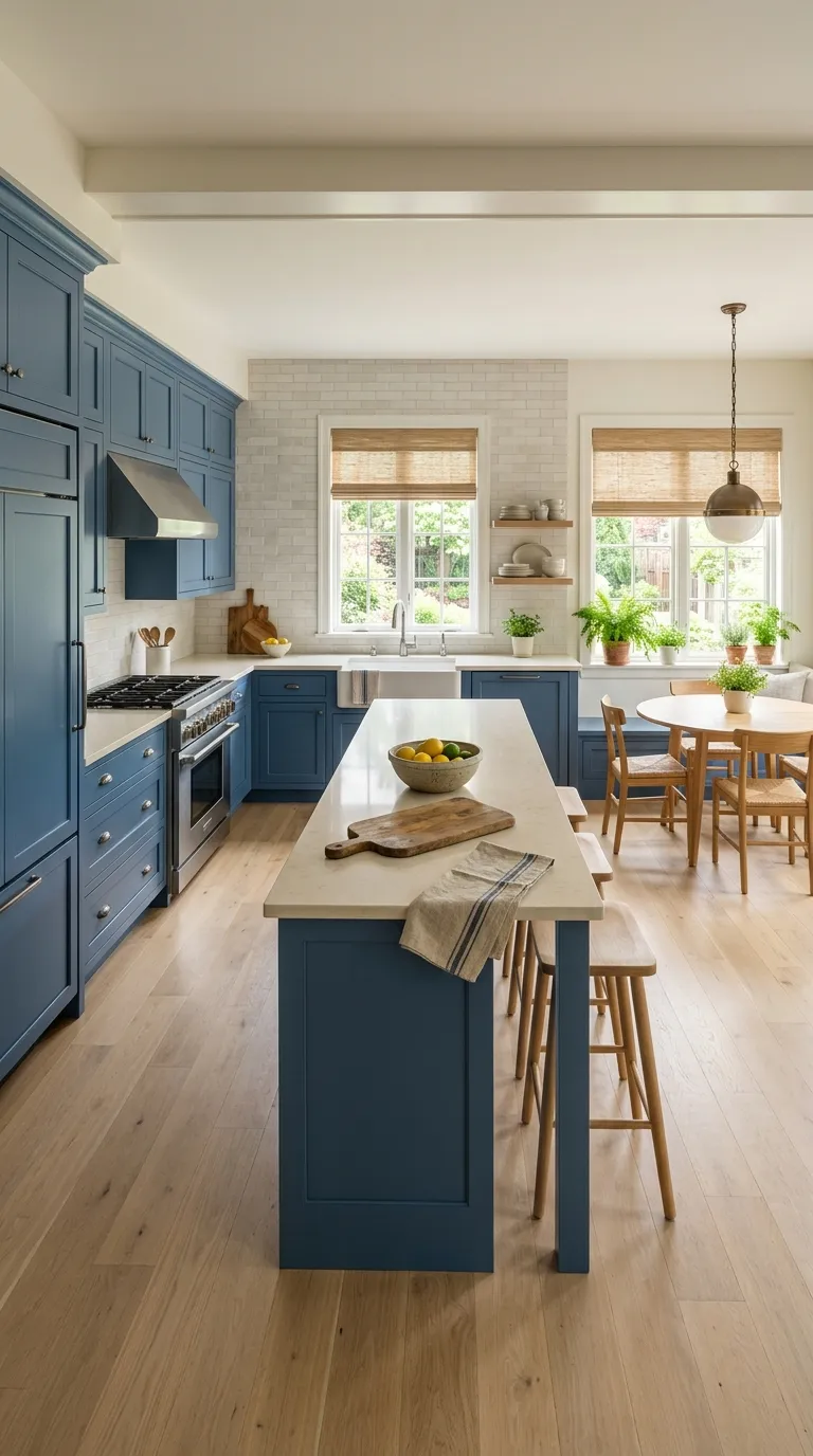 blue kitchen color palette ideas Blue With Warm White Walls