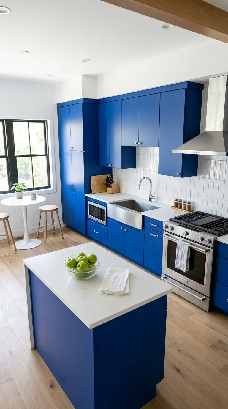 blue kitchen color palette ideas Cobalt Blue With Crisp White
