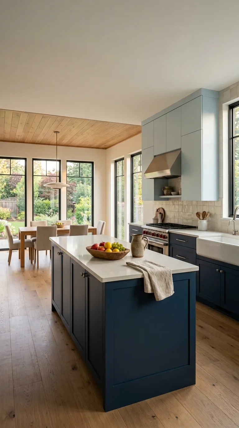 blue kitchen color palette ideas Two-Tone Blue Cabinetry