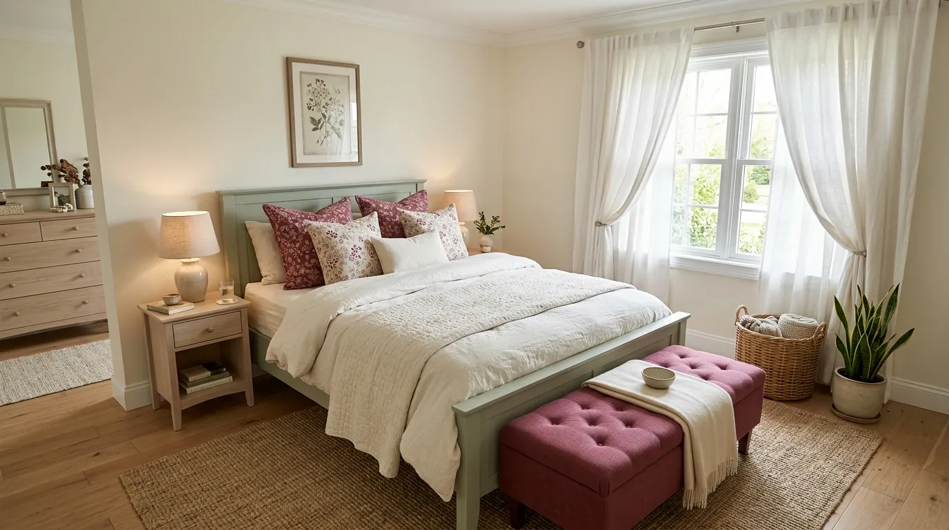 bold color combinations for home decor Berry and Sage