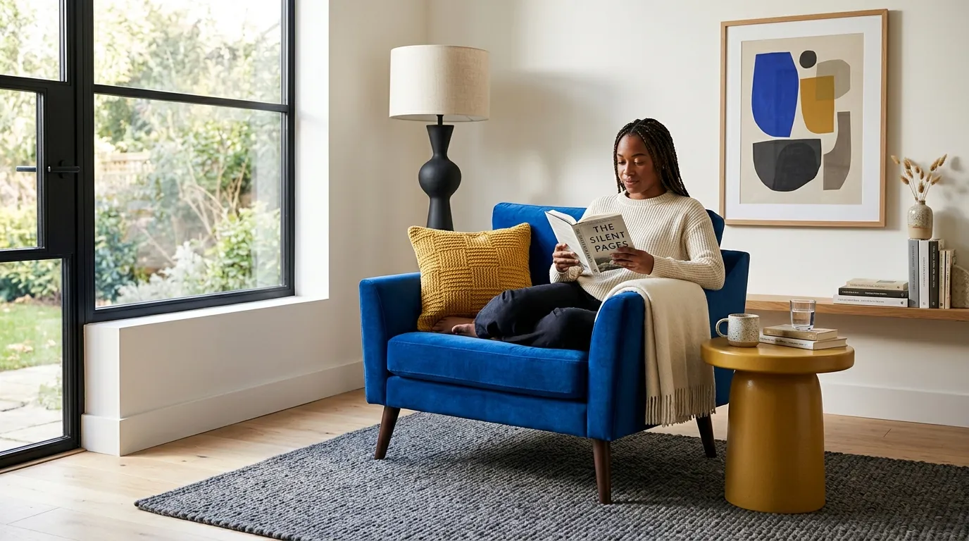 bold color combinations for home decor Cobalt and Mustard