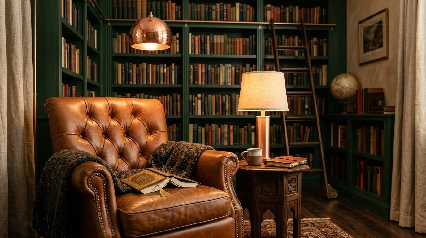 bold color combinations for home decor Deep Green and Copper