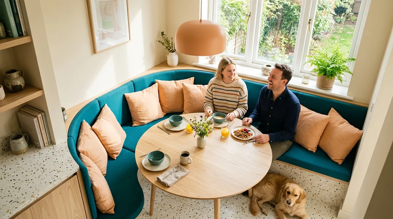 bold color combinations for home decor Teal and Apricot