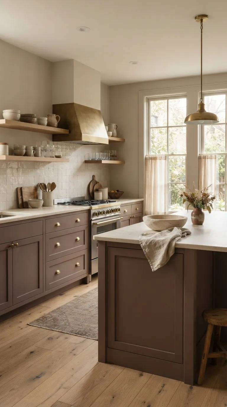 bold kitchen color ideas Dusty Plum Cabinets for a Sophisticated Look