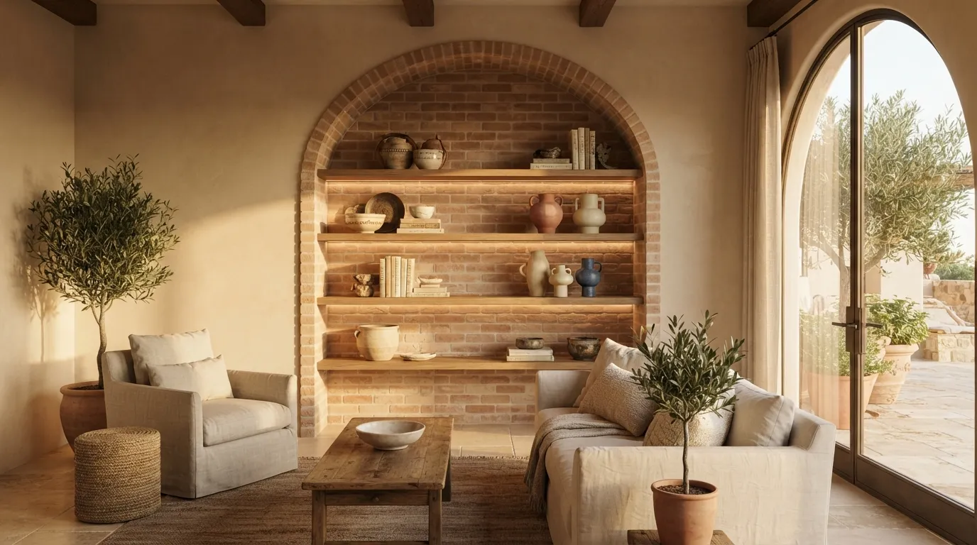 Brick Wall Ideas Arched Brick Niche