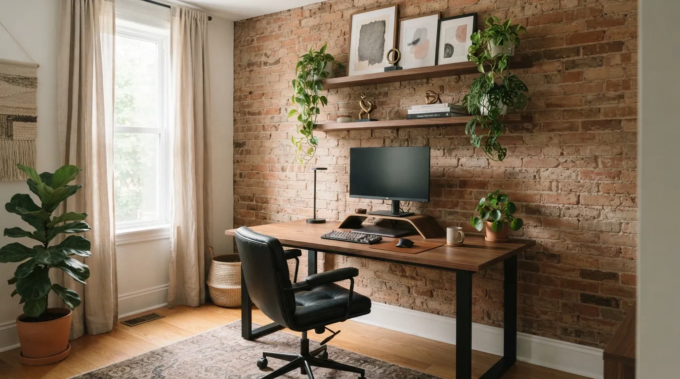 Brick Wall Ideas Brick Home Office Wall