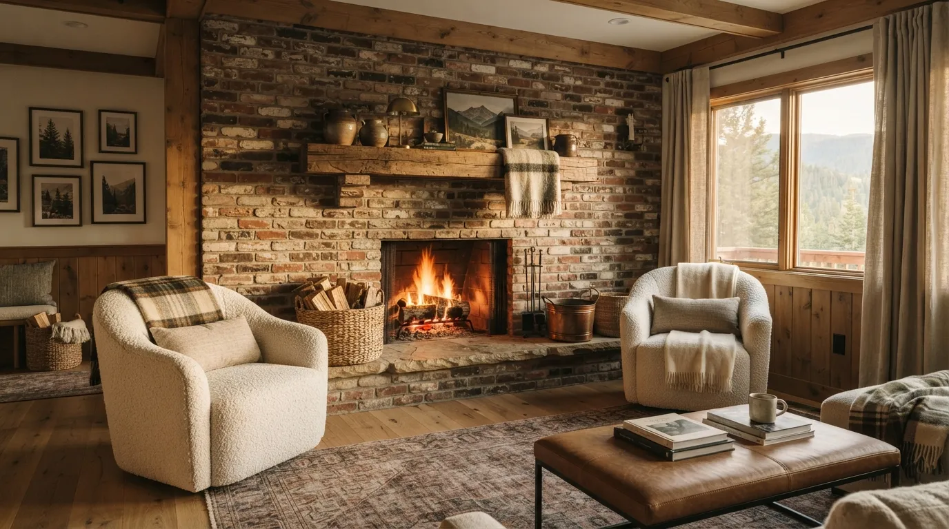 Brick Wall Ideas Rustic Fireplace Surround