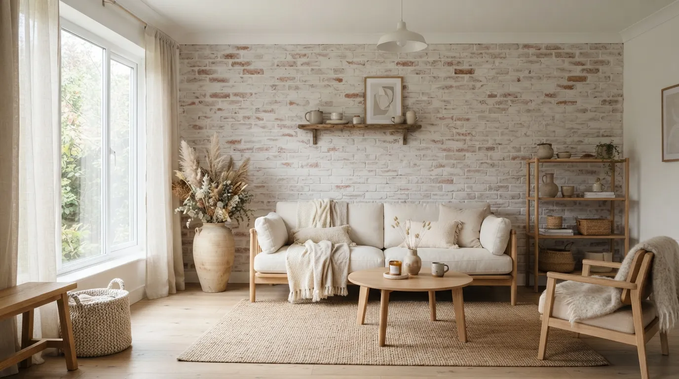 Brick Wall Ideas Whitewashed Brick Wall