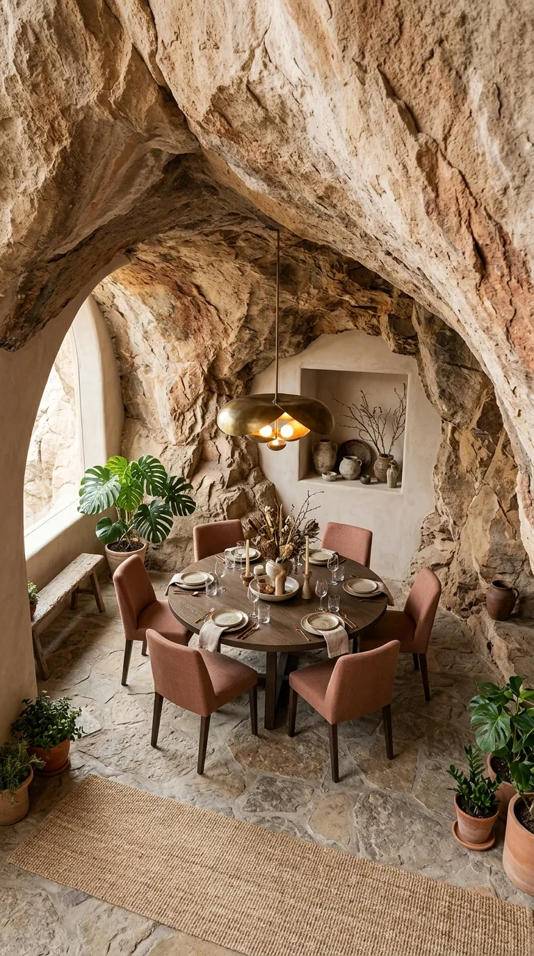 cave homes Arched Cave Dining Room