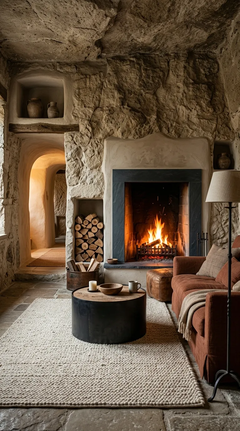 cave homes Cave Home Fireplace