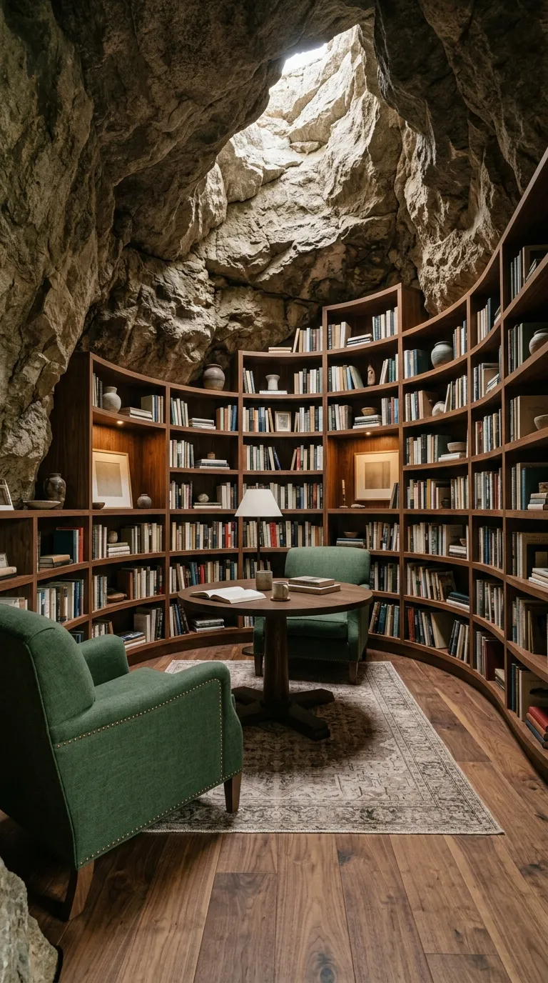 cave homes Cave Home Library