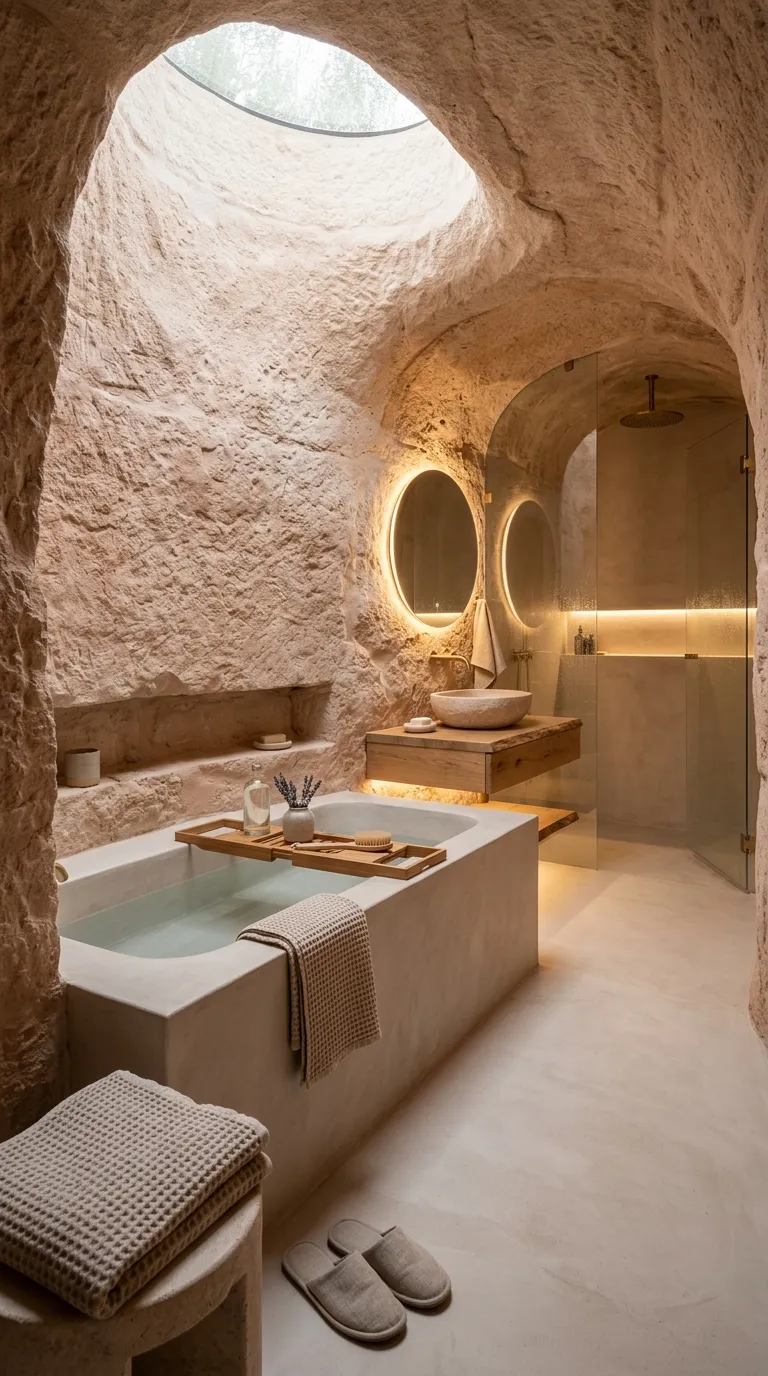 cave homes Cave Home Spa Bathroom