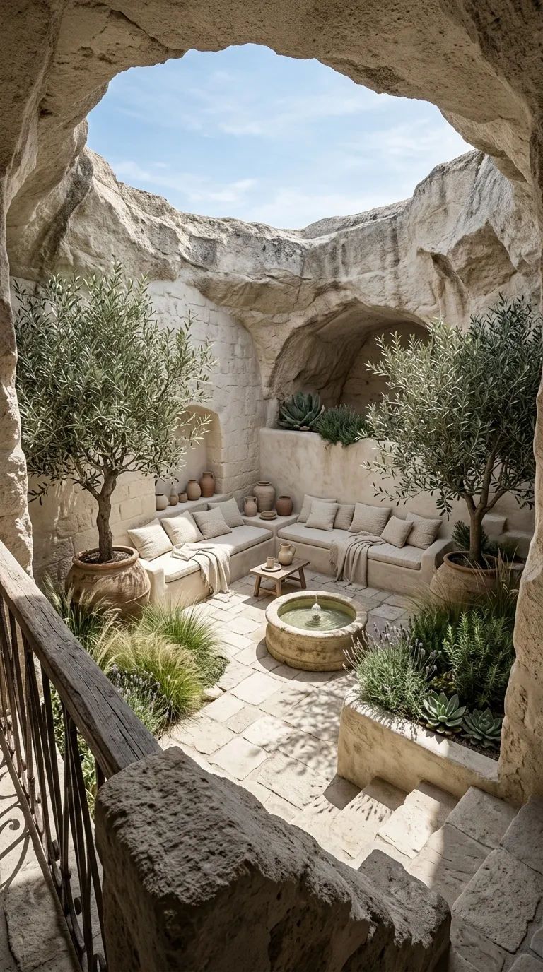cave homes Organic Cave Courtyard