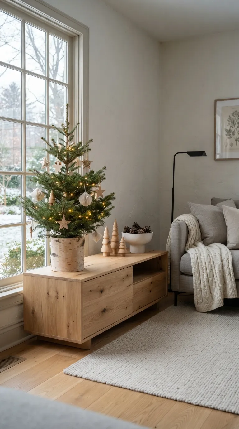 christmas decor ideas for living room Scandinavian Wood Accents