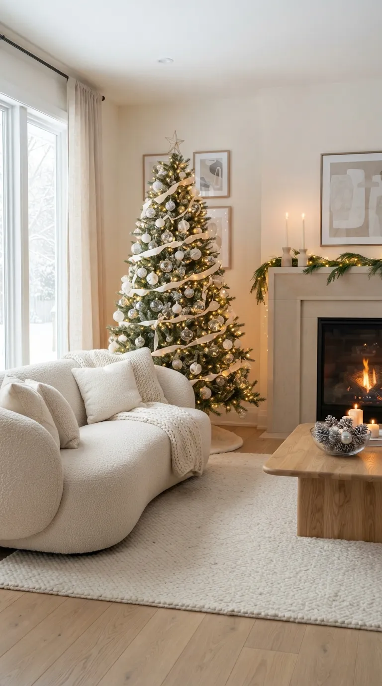 christmas decor ideas for living room Soft White Christmas Glow