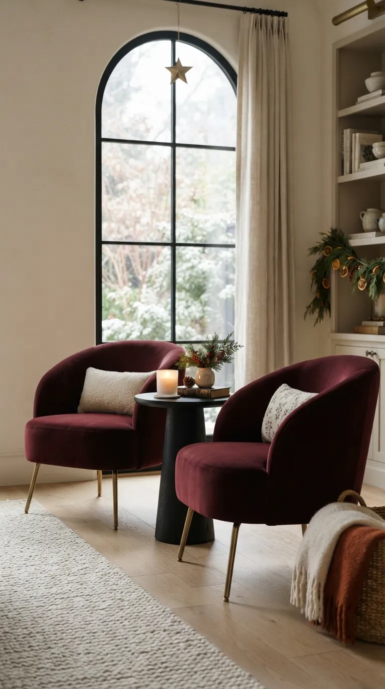 christmas decor ideas for living room Velvet Christmas Accent Chairs