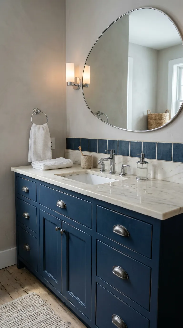 DIY bathroom vanity ideas Create a Moody Navy Bathroom Vanity