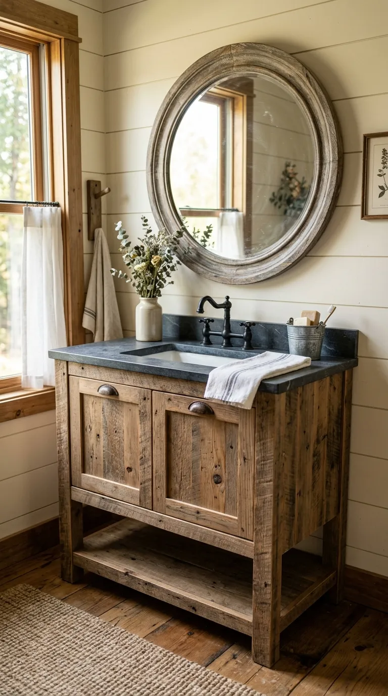 DIY bathroom vanity ideas Make a Farmhouse Vanity With Reclaimed Wood
